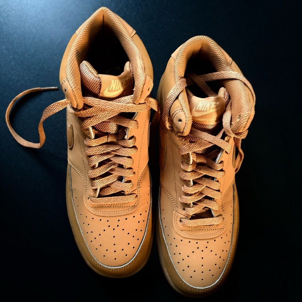Nike Court Vision Mid Flax/Flax-Gum Light Brown CD5466-200 Men's size 8 wheat - Picture 4 of 9